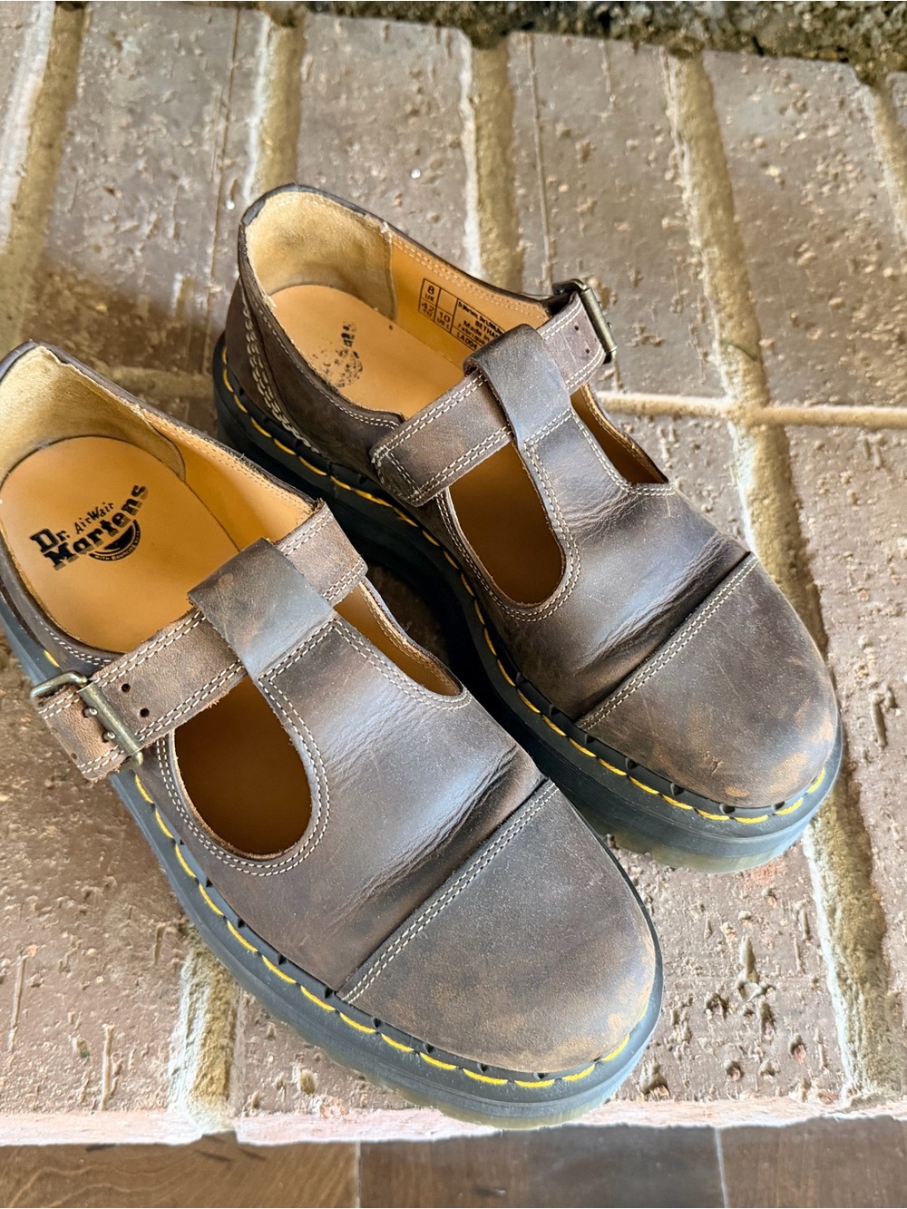 Dr. Martens Bethan Arc Crazy Horse Platform Shoes Brown  Rare Women’s 10
